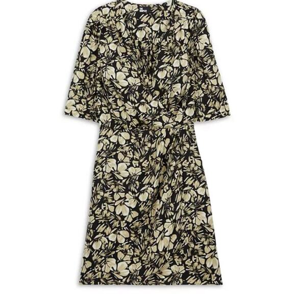 NWT The Kooples M Twill Flowers Faux Wrap Mini Dress Floral V-Neck $365 - Picture 4 of 5
